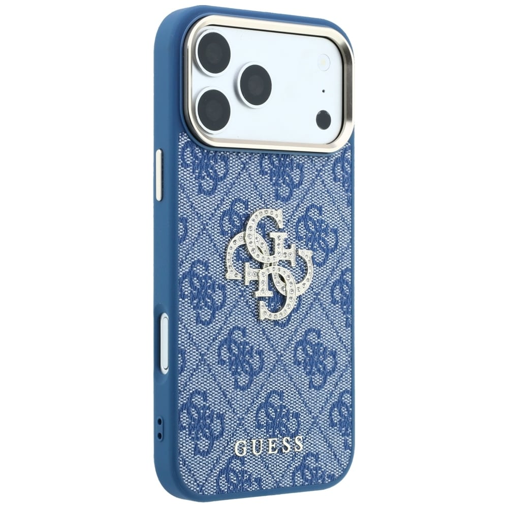 Guess 4G & Big Strass Logo-fodral för iPhone 18 Pro / 17 Pro – Blått