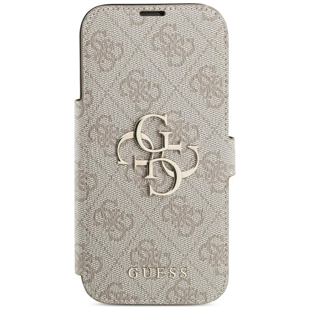 Guess Book 4G metallfodral med logotyp för iPhone 18 Pro / 17 Pro – Rosa