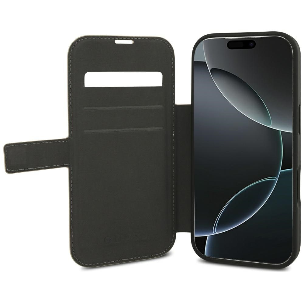 Guess Book 4G metallfodral med logotyp för iPhone 18 Pro / 17 Pro – Rosa