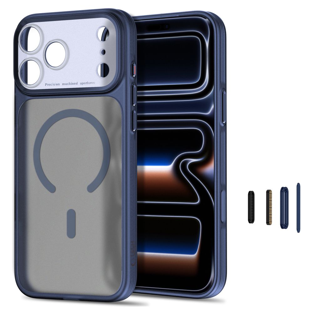 Tech-Protect MagPrime MagSafe CC-etui til iPhone 18 Pro / 17 Pro – mat marineblå