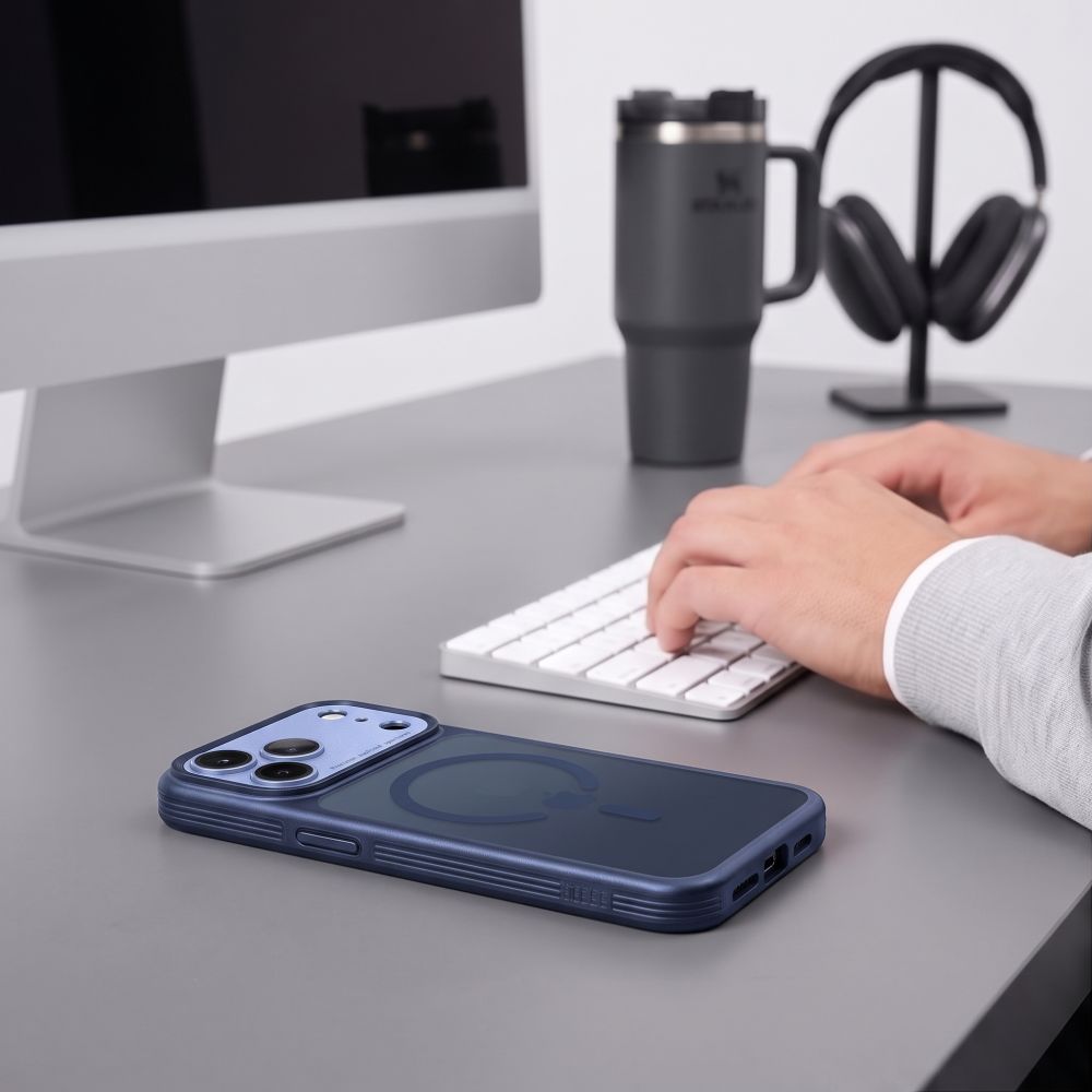 Tech-Protect MagPrime MagSafe CC-etui til iPhone 18 Pro / 17 Pro – mat marineblå