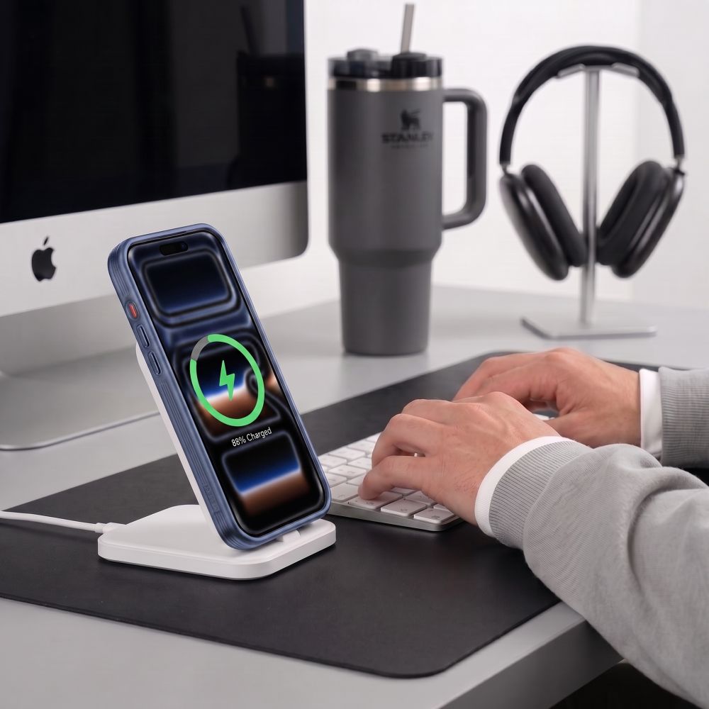 Tech-Protect MagPrime MagSafe CC-etui til iPhone 18 Pro / 17 Pro – mat marineblå