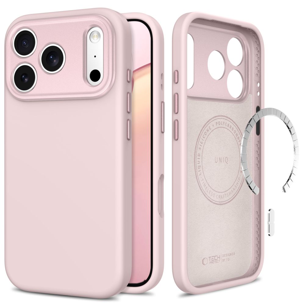 Tech-Protect Uniq MagSafe CC-fodral för iPhone 18 Pro / 17 Pro – Rosa