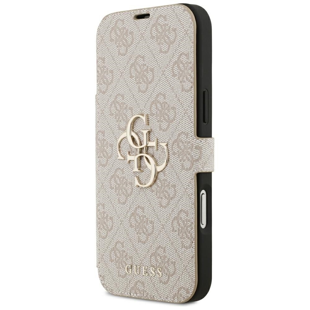 Guess Book 4G metallfodral med logotyp för iPhone 18 Pro Max / 17 Pro Max – Rosa