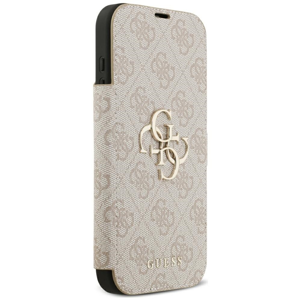 Guess Book 4G metallfodral med logotyp för iPhone 18 Pro Max / 17 Pro Max – Rosa