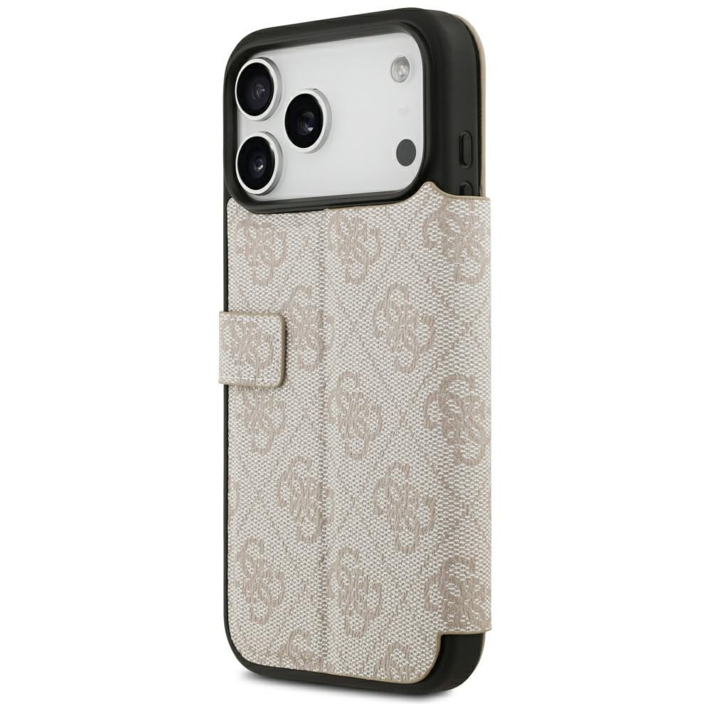 Guess Book 4G metallfodral med logotyp för iPhone 18 Pro Max / 17 Pro Max – Rosa