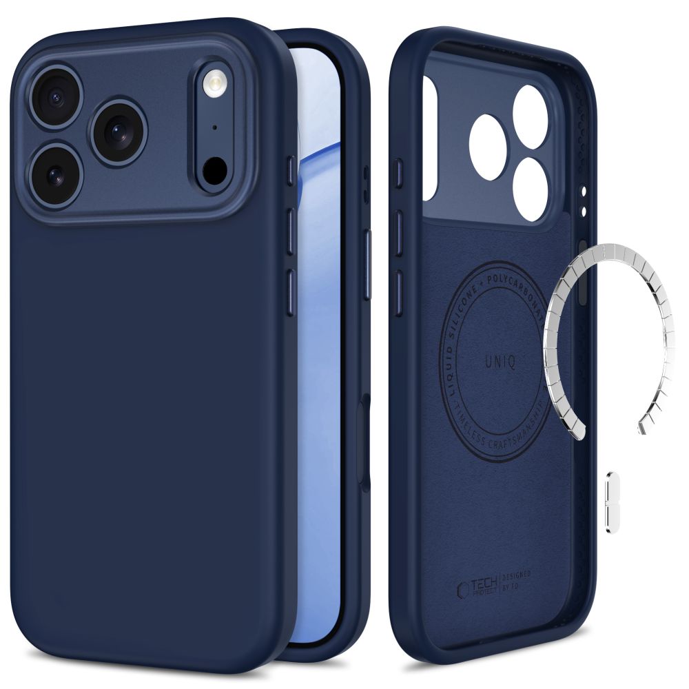 Tech-Protect Uniq MagSafe CC-fodral för iPhone 18 Pro / 17 Pro – marinblått