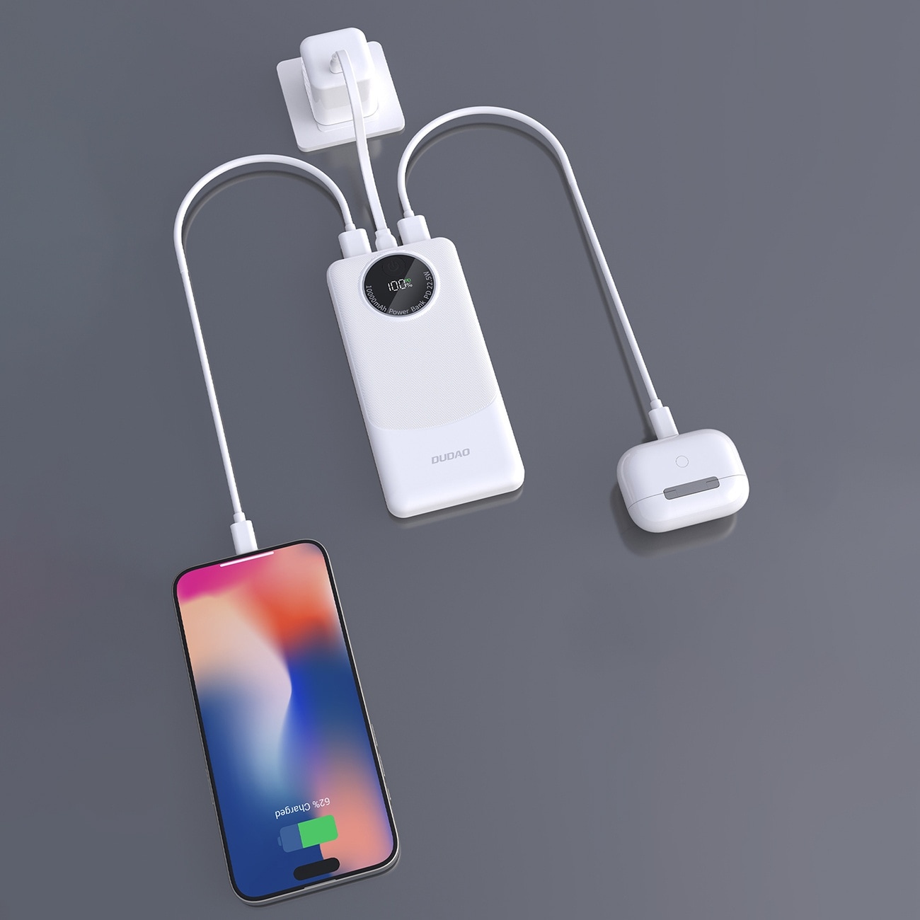 Dudao K12 Powerbank 10 000 mAh PD 22,5 W USB-A USB-C – Svart