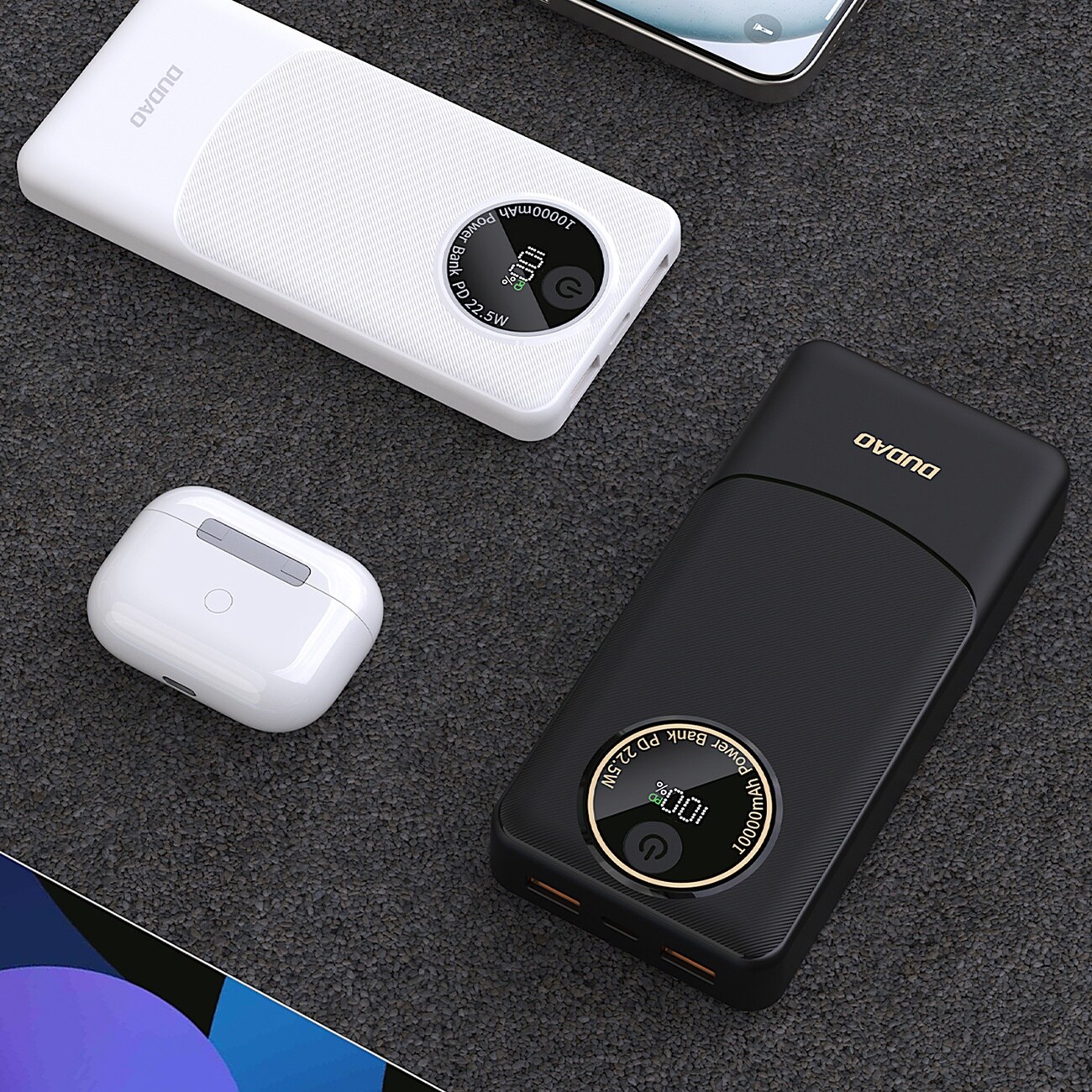 Dudao K12 Powerbank 10 000 mAh PD 22,5 W USB-A USB-C – Svart