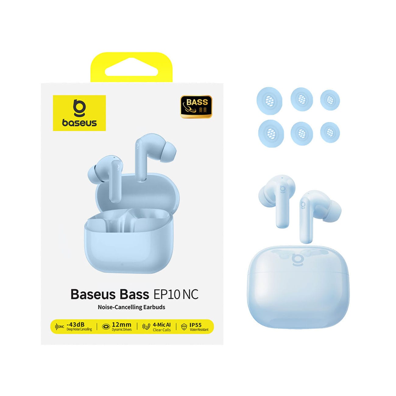 Baseus Bass EP10 TWS trådlösa in-ear-hörlurar med ANC – blå