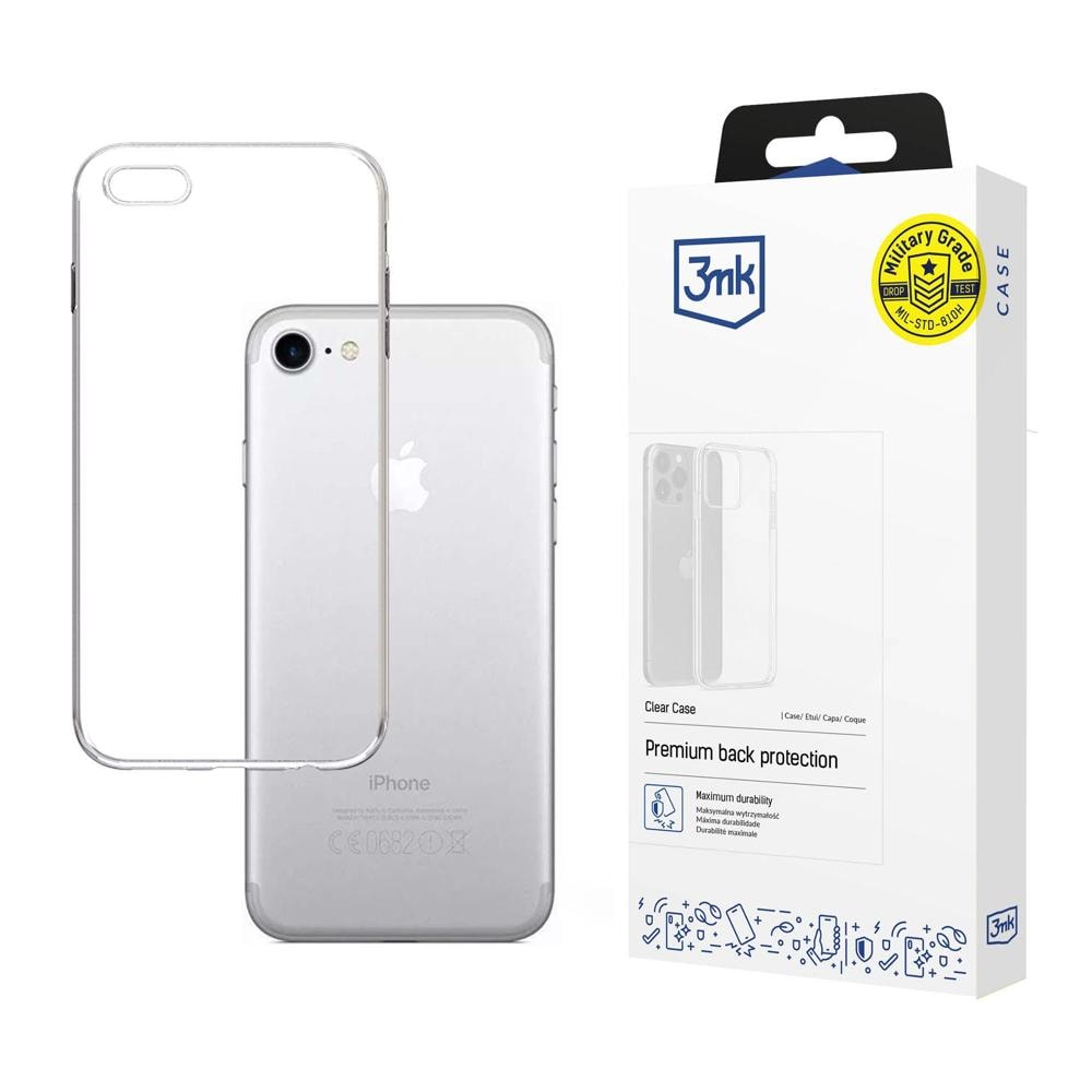 3mk genomskinligt skal för iPhone 7 / 8 / SE 2020 / SE 2022 – transparent
