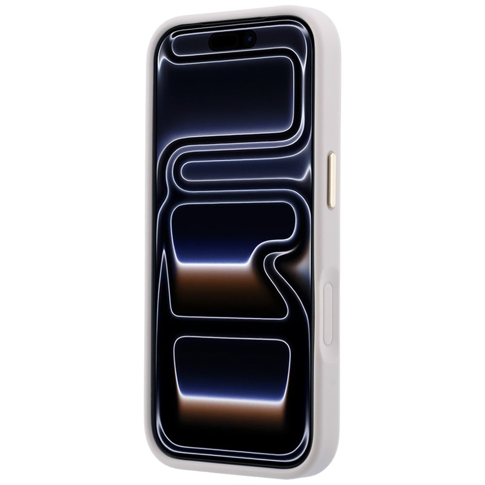 Guess 4G med Stripe-logotyper (runda & Classic) – MagSafe-fodral iPhone 17/18 Pro Max – Rosa