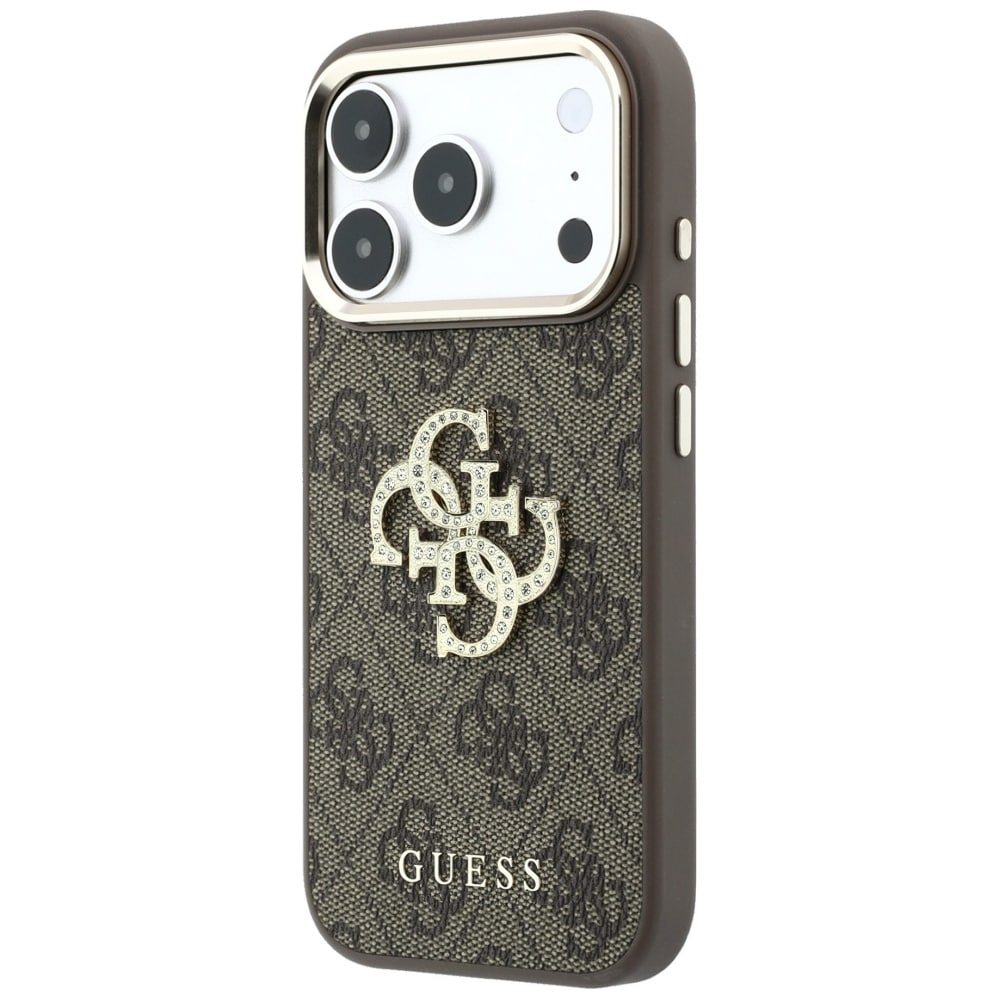 Guess 4G & Big Strass Logo-fodral för iPhone 17 Pro Max / 18 Pro Max – Brunt