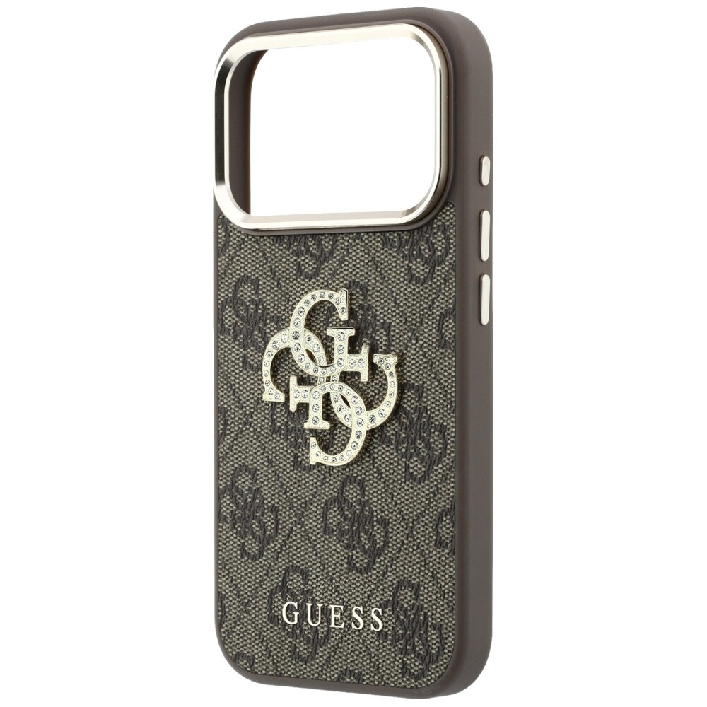 Guess 4G & Big Strass Logo-fodral för iPhone 17 Pro Max / 18 Pro Max – Brunt
