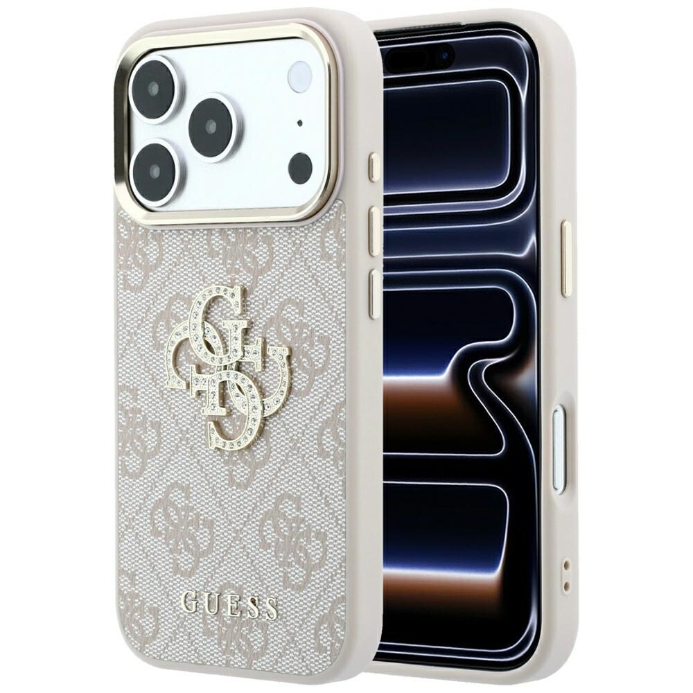 Guess 4G & Big Strass Logo-fodral för iPhone 17 Pro / 18 Pro – Rosa