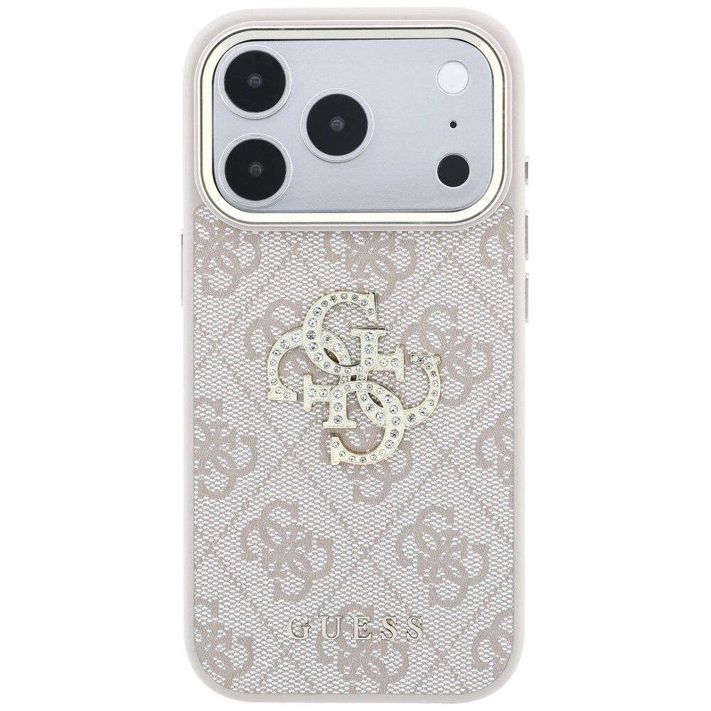 Guess 4G & Big Strass Logo-fodral för iPhone 17 Pro / 18 Pro – Rosa