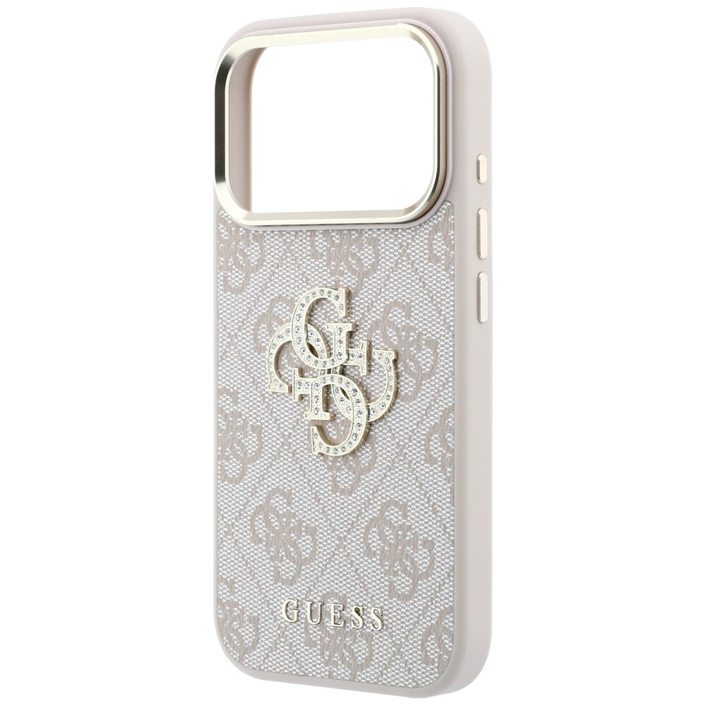 Guess 4G & Big Strass Logo-fodral för iPhone 17 Pro / 18 Pro – Rosa