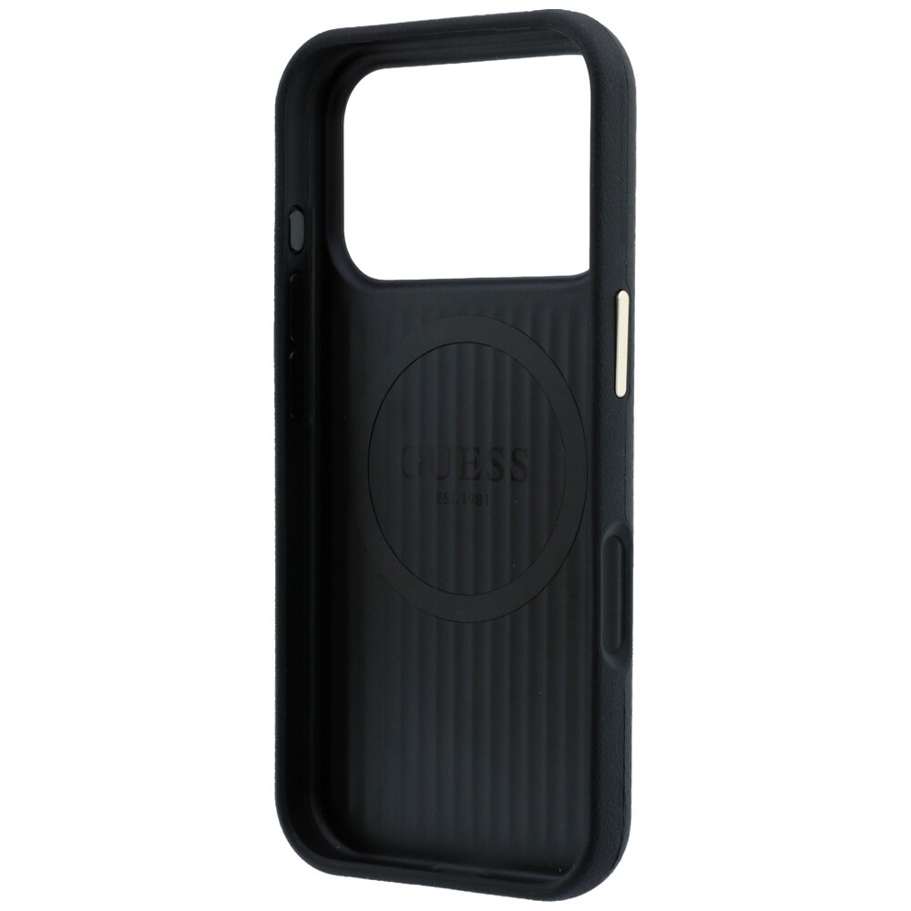 Guess MagSafe-fodral med Kevlar-triangel-logotyp för iPhone 17 Pro / 18 Pro – Svart