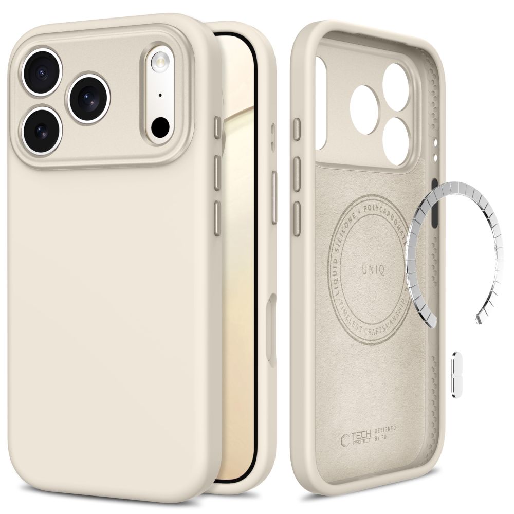 Tech-Protect Uniq MagSafe CC-fodral för iPhone 18 Pro / 17 Pro – beige