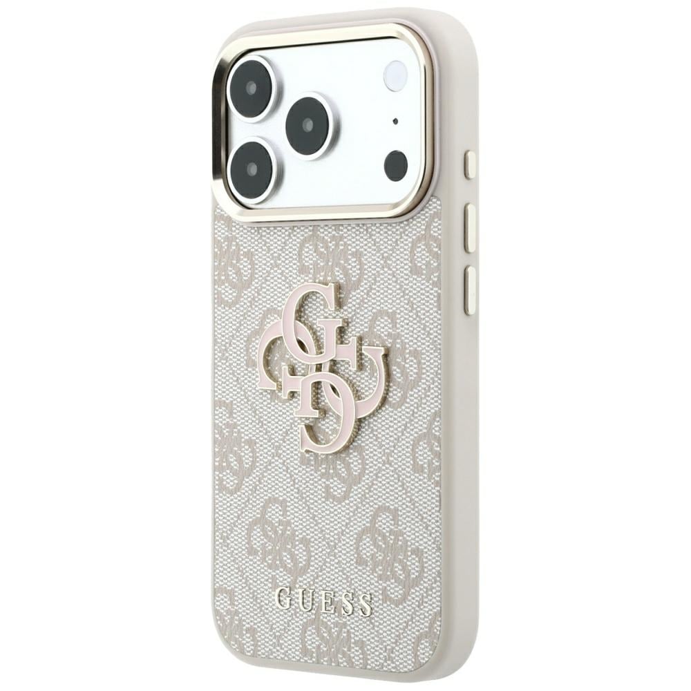 Guess 4G & Big Resin-logotypfodral för iPhone 17 Pro Max / 18 Pro Max – Rosa