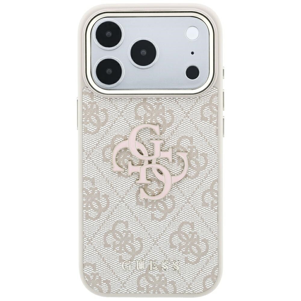 Guess 4G & Big Resin-logotypfodral för iPhone 17 Pro Max / 18 Pro Max – Rosa