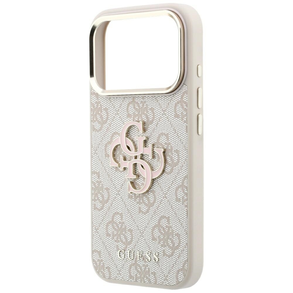 Guess 4G & Big Resin-logotypfodral för iPhone 17 Pro Max / 18 Pro Max – Rosa