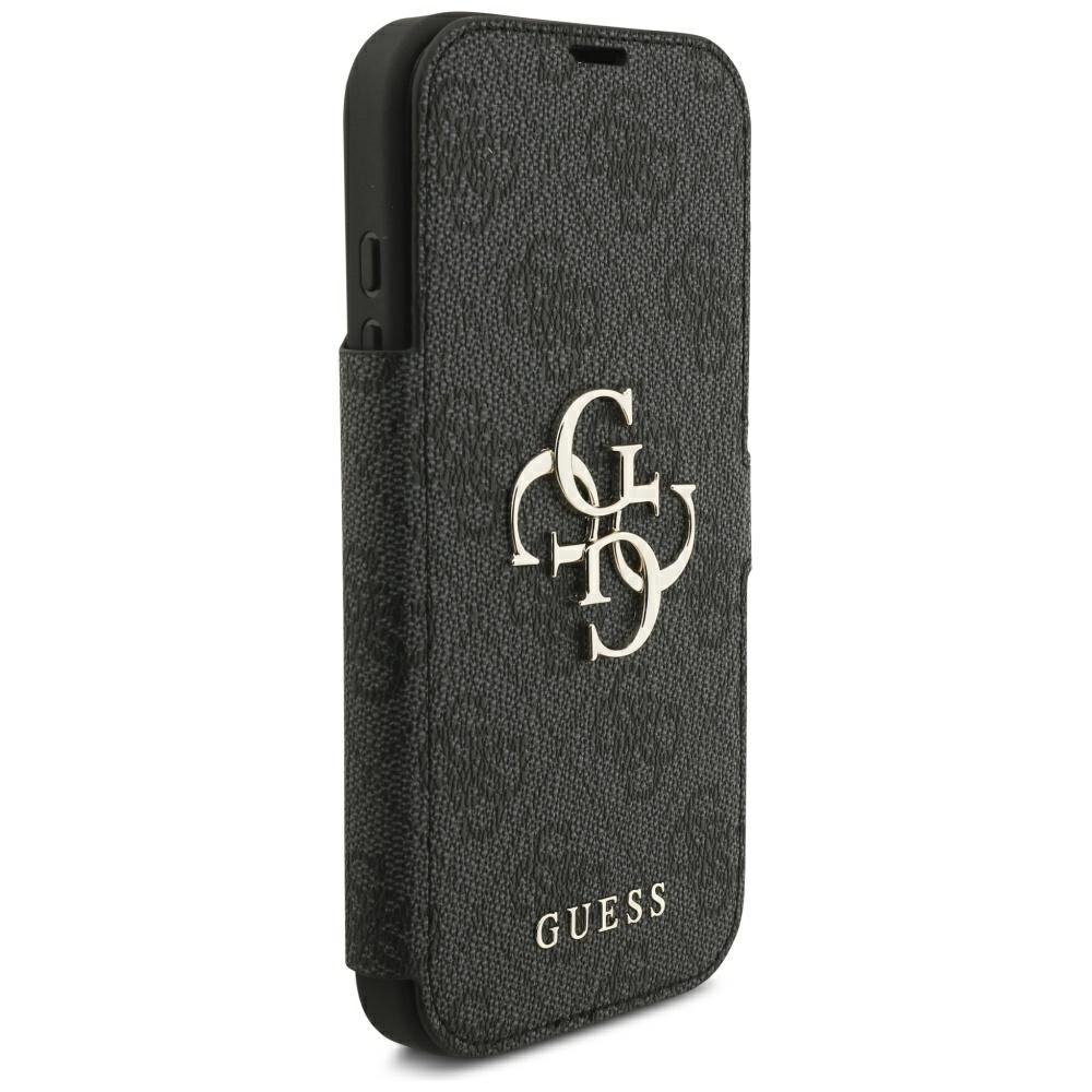 Guess Book 4G metal-logo-etui til iPhone 18 Pro / 17 Pro – Sort