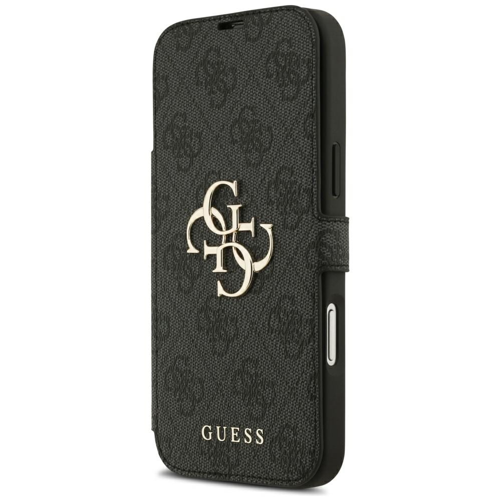 Guess Book 4G metallfodral med logotyp för iPhone 18 Pro Max / 17 Pro Max – Svart