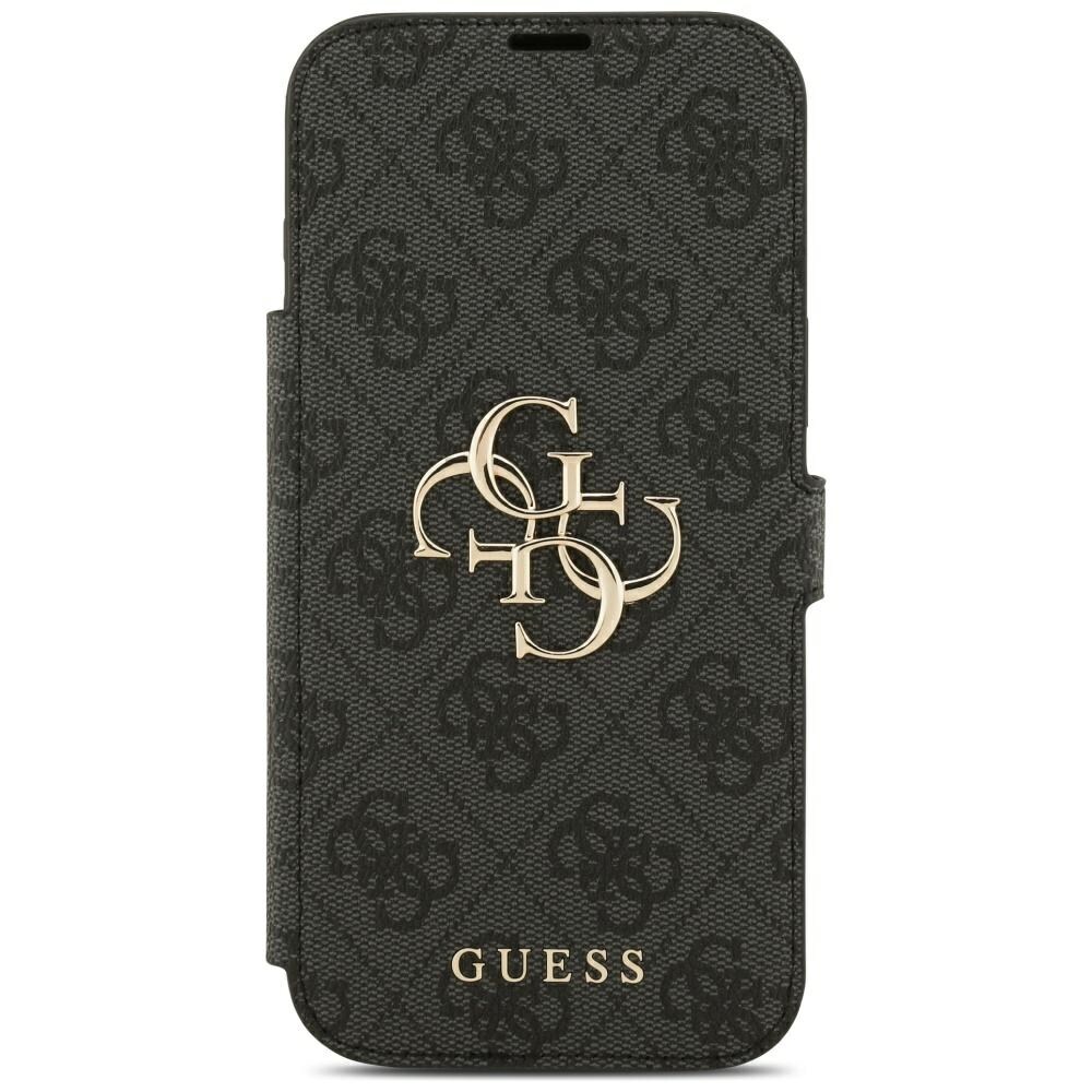 Guess Book 4G metallfodral med logotyp för iPhone 18 Pro Max / 17 Pro Max – Svart