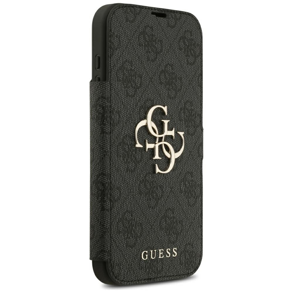 Guess Book 4G metallfodral med logotyp för iPhone 18 Pro Max / 17 Pro Max – Svart