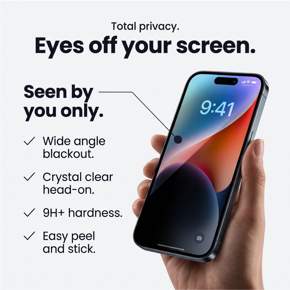 Tech-Protect Glass SPY+ 2-pack – integritetsskyddande härdat glas för iPhone 18 Pro Max