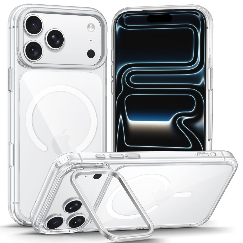 Tech-Protect MagStand MagSafe CC-fodral för iPhone 18 Pro / 17 Pro – genomskinligt