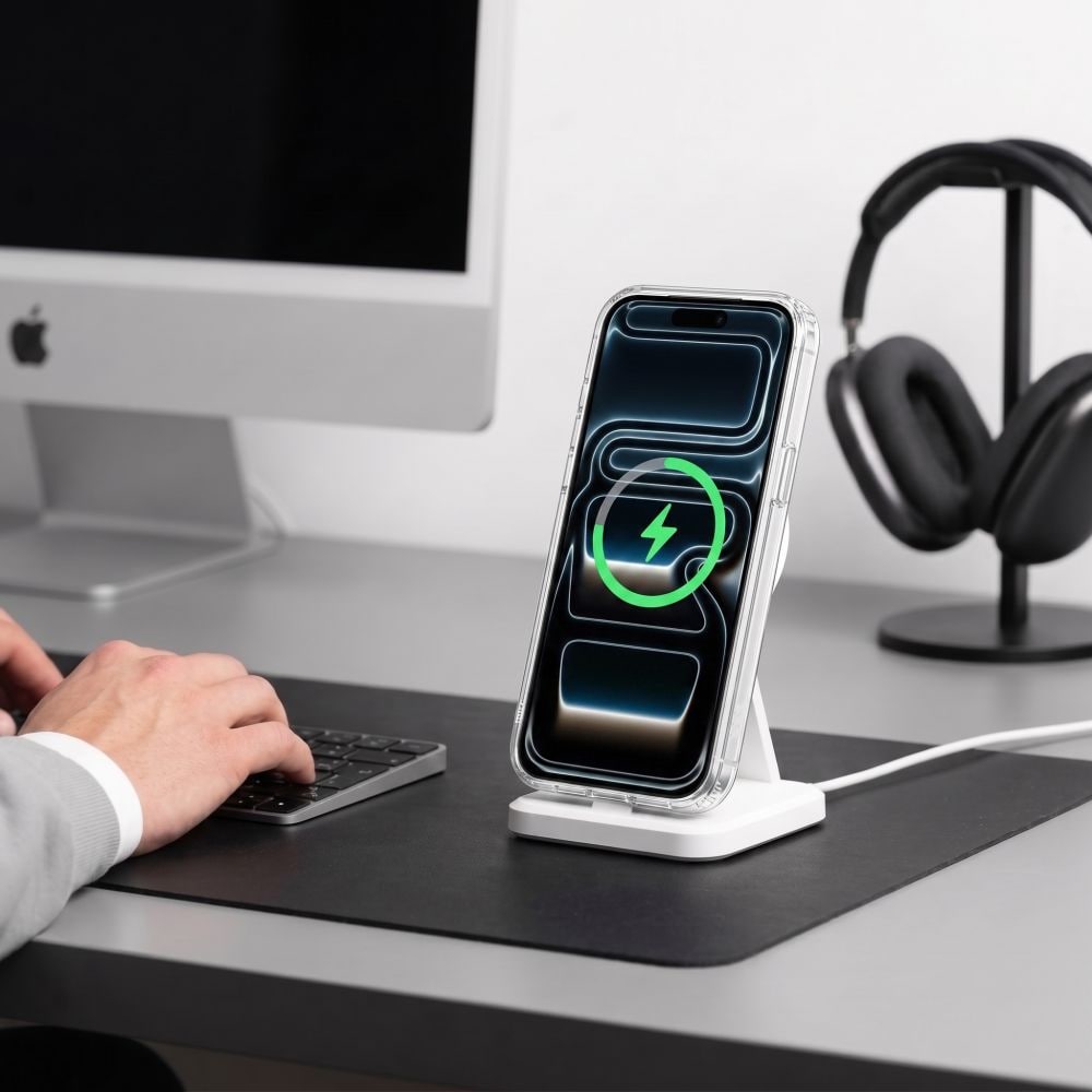Tech-Protect MagStand MagSafe CC-fodral för iPhone 18 Pro / 17 Pro – genomskinligt