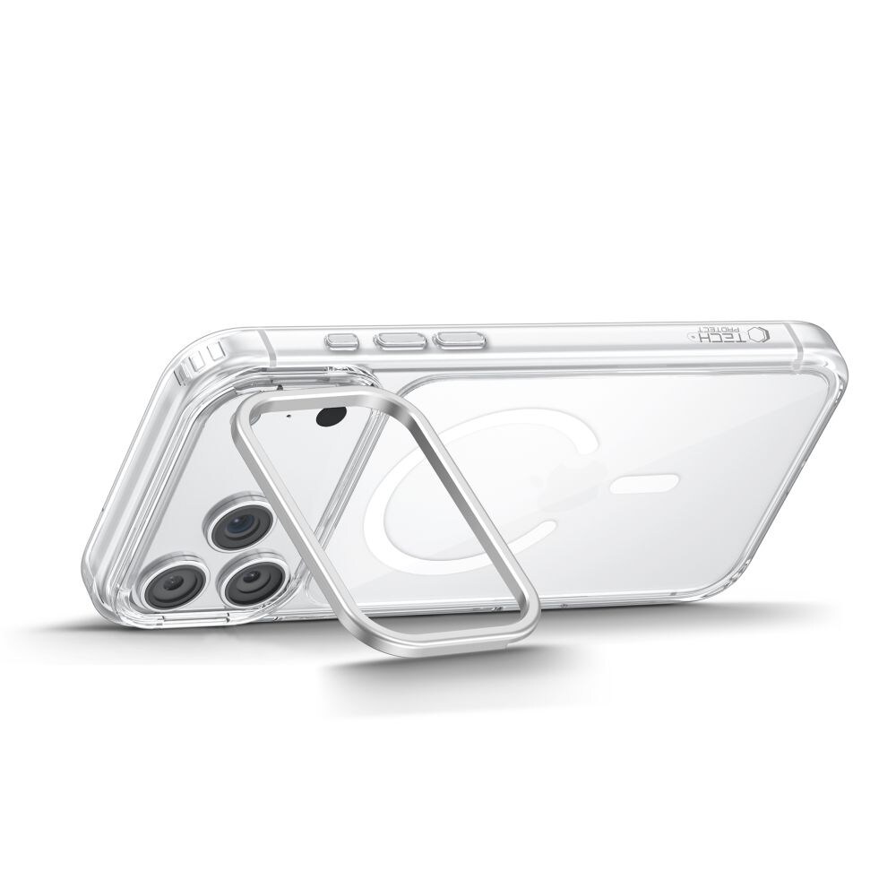 Tech-Protect MagStand MagSafe CC-fodral för iPhone 18 Pro / 17 Pro – genomskinligt