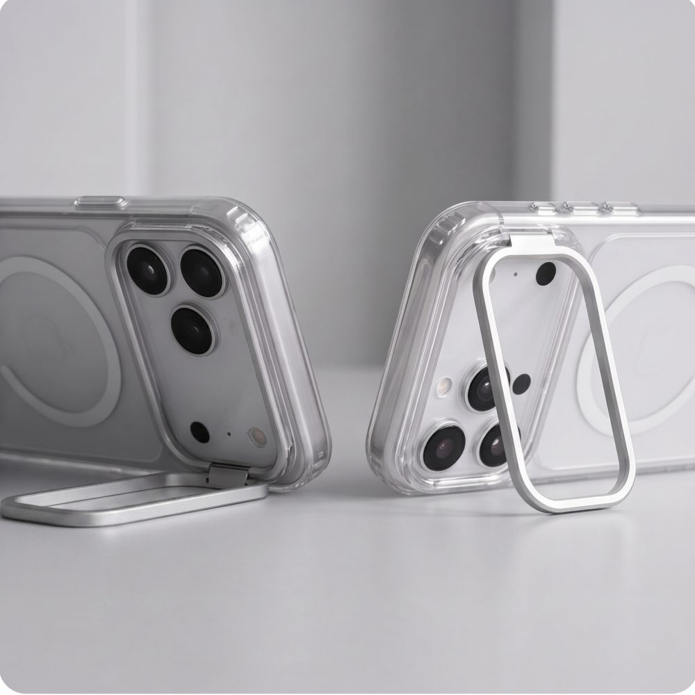 Tech-Protect MagStand MagSafe CC-fodral för iPhone 18 Pro / 17 Pro – genomskinligt