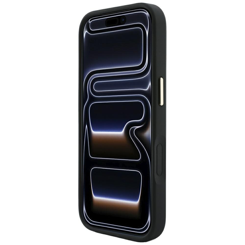 Guess Stripe Peony 4G Logo MagSafe-etui til iPhone 17 Pro / 18 Pro – Sort