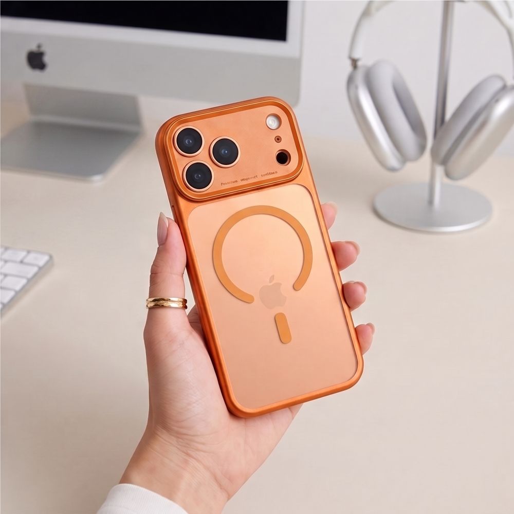 Tech-Protect MagPrime MagSafe CC-fodral för iPhone 18 Pro Max / 17 Pro Max – matt orange
