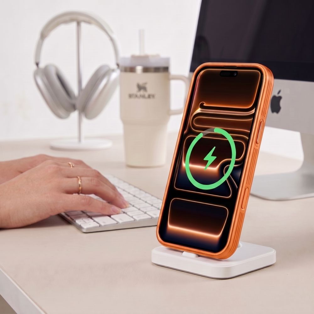 Tech-Protect MagPrime MagSafe CC-fodral för iPhone 18 Pro Max / 17 Pro Max – matt orange