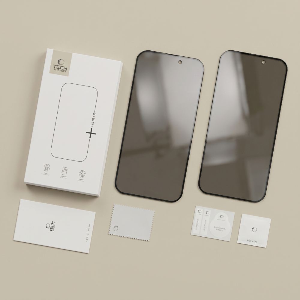 Tech-Protect Glass SPY+ 2-pack: integritetsskyddande härdat glas för iPhone 18 Pro Max