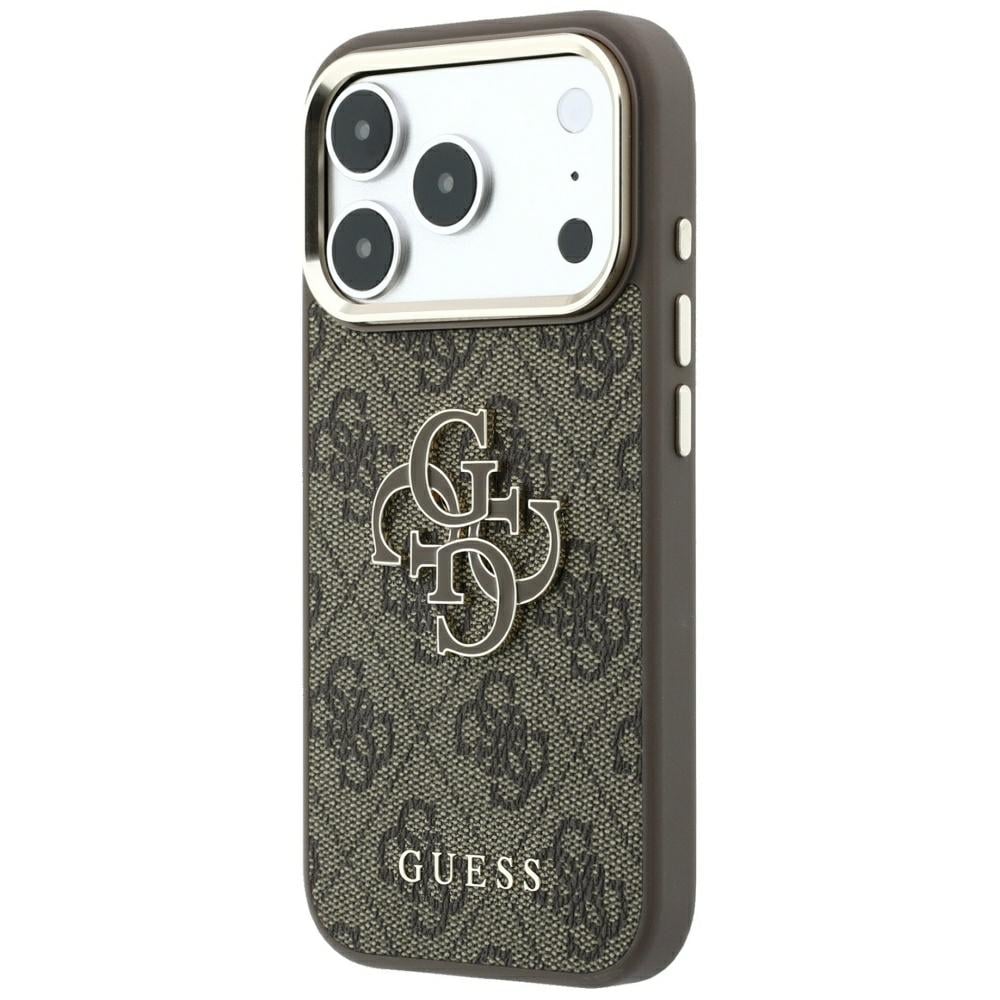 Guess 4G & Big Resin Logo-fodral för iPhone 17 Pro Max / 18 Pro Max – Brunt