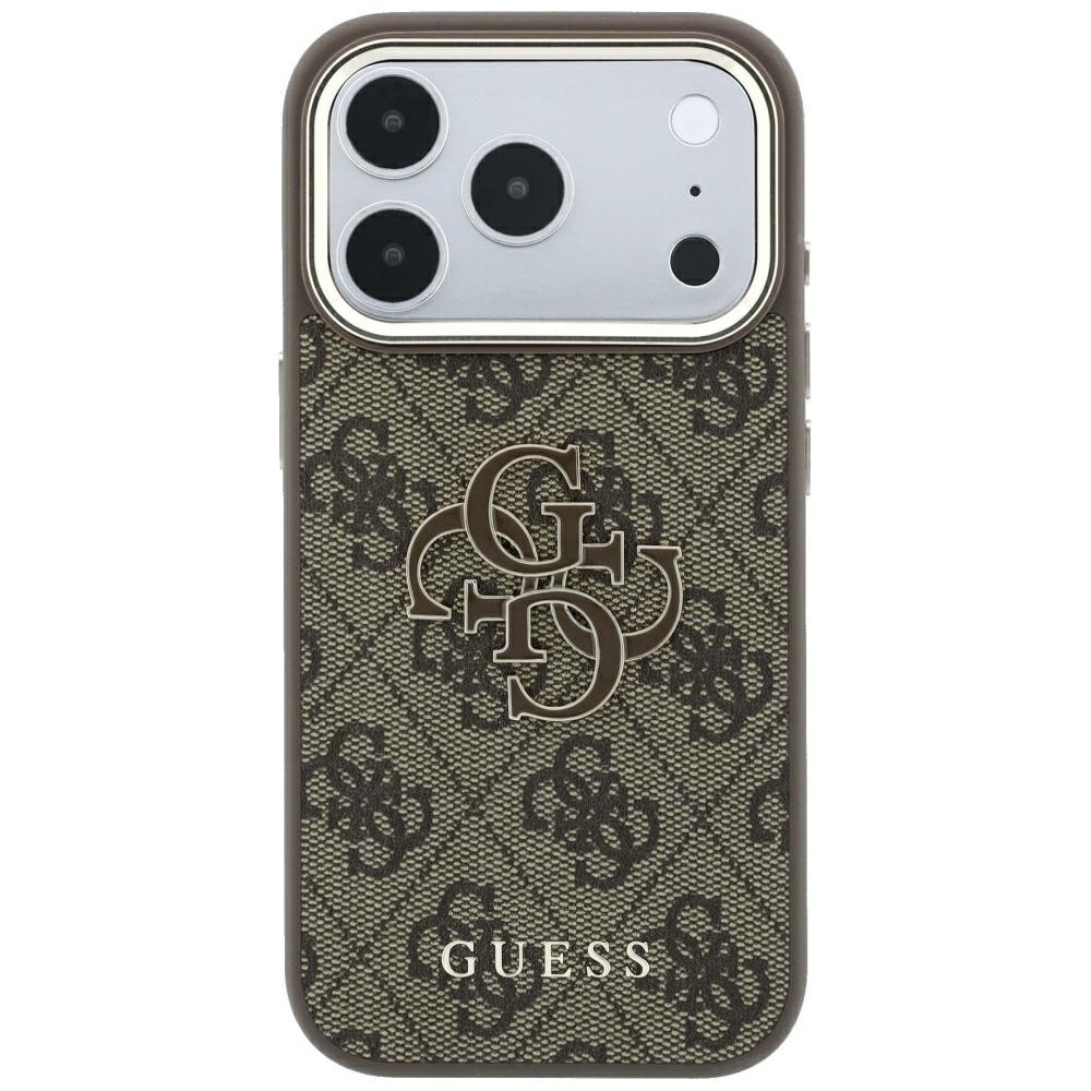 Guess 4G & Big Resin Logo-fodral för iPhone 17 Pro Max / 18 Pro Max – Brunt