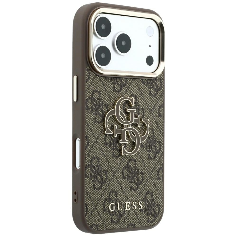 Guess 4G & Big Resin Logo-fodral för iPhone 17 Pro Max / 18 Pro Max – Brunt