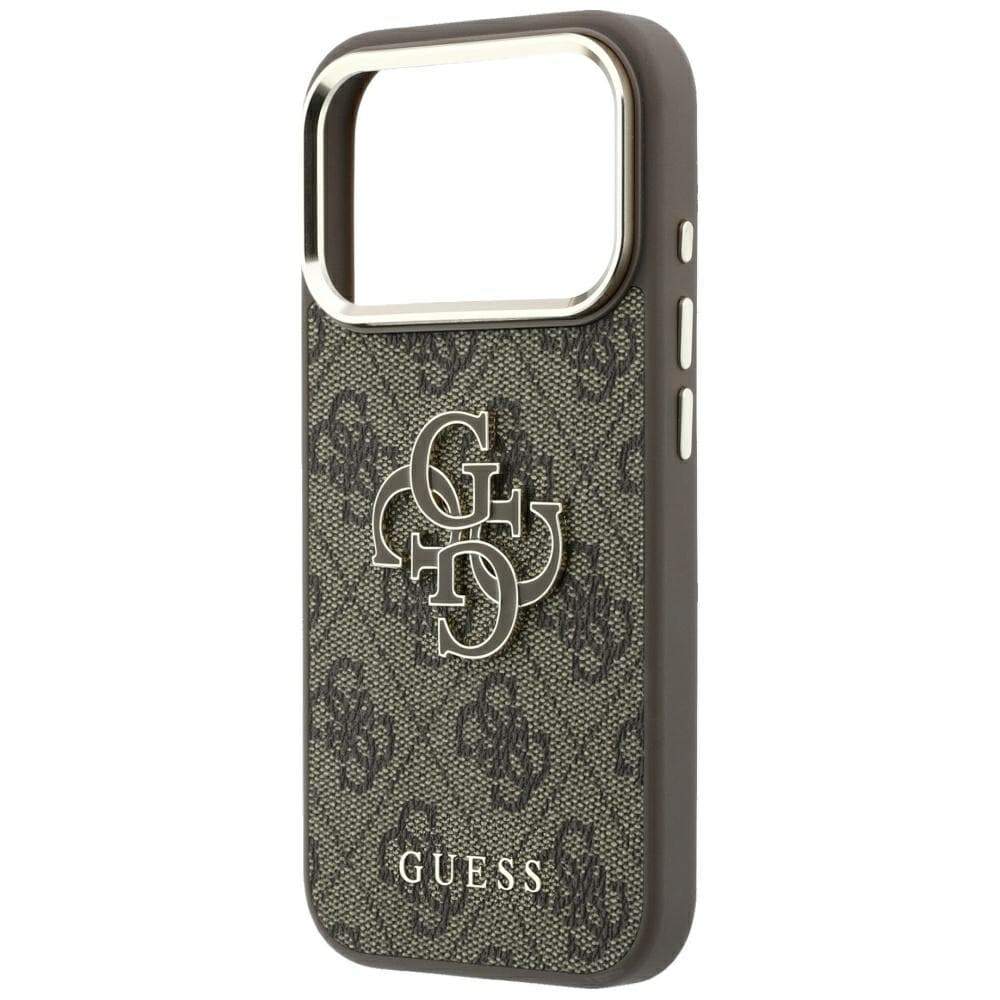 Guess 4G & Big Resin Logo-fodral för iPhone 17 Pro Max / 18 Pro Max – Brunt