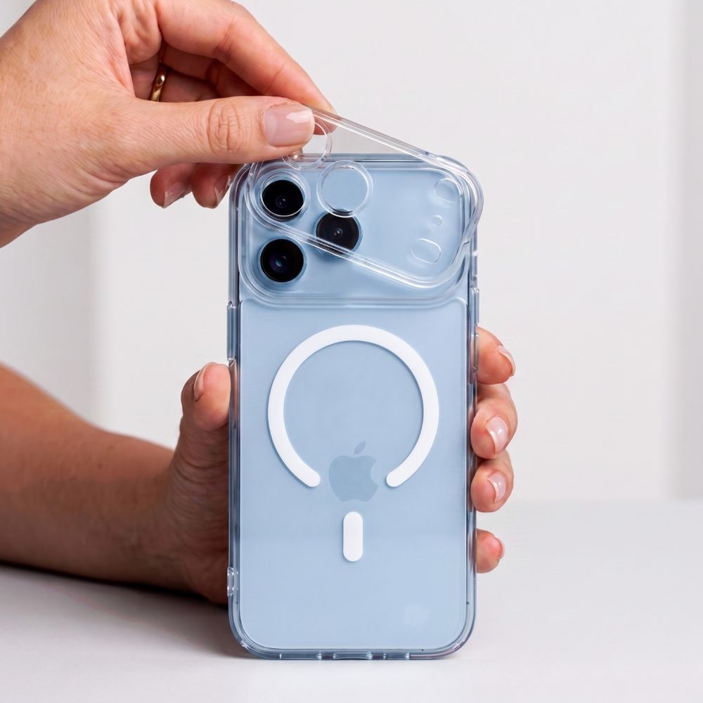 Tech-Protect MagPeak MagSafe CC-fodral för iPhone 18 Pro / 17 Pro – genomskinligt