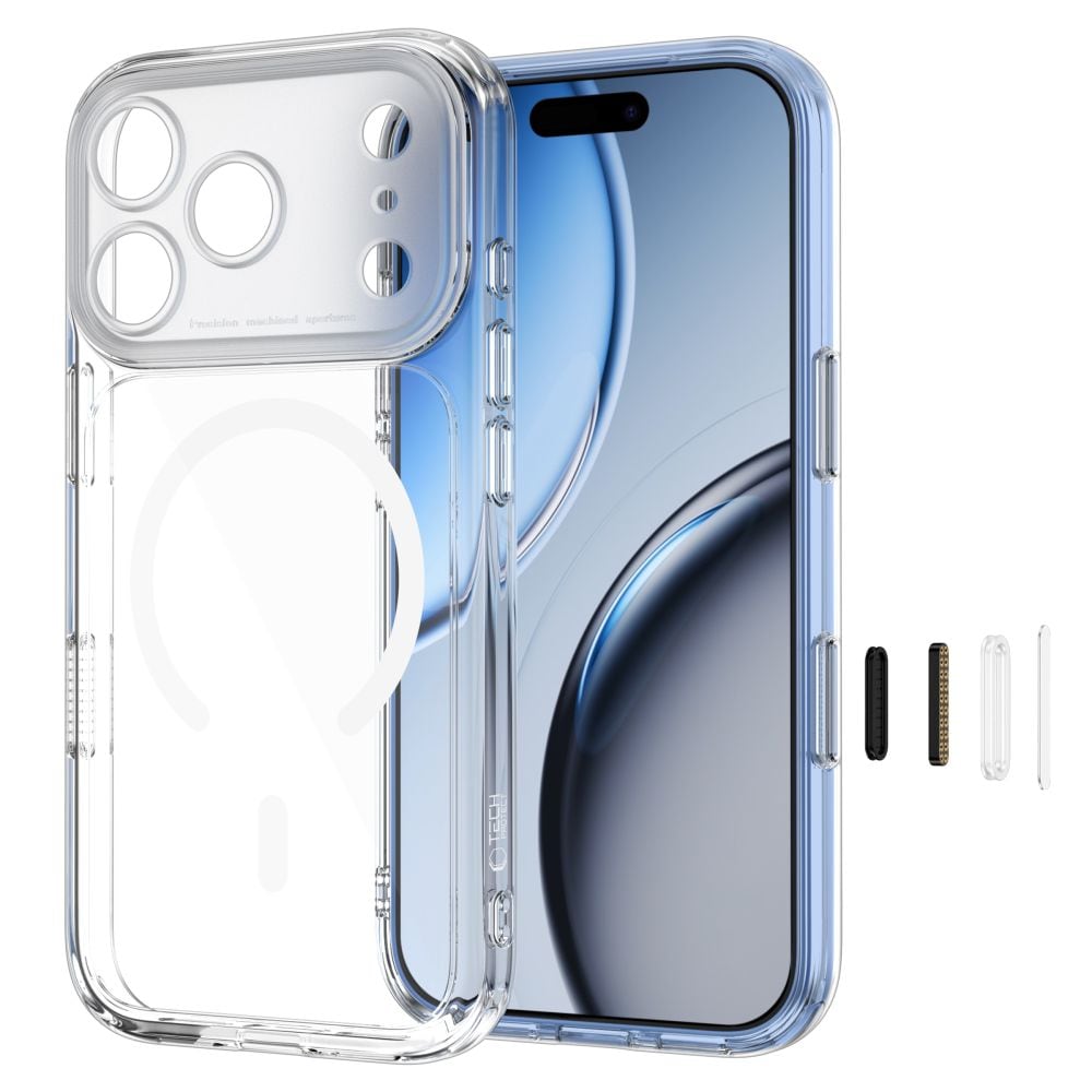 Tech-Protect MagPeak MagSafe CC-fodral för iPhone 18 Pro / 17 Pro – genomskinligt