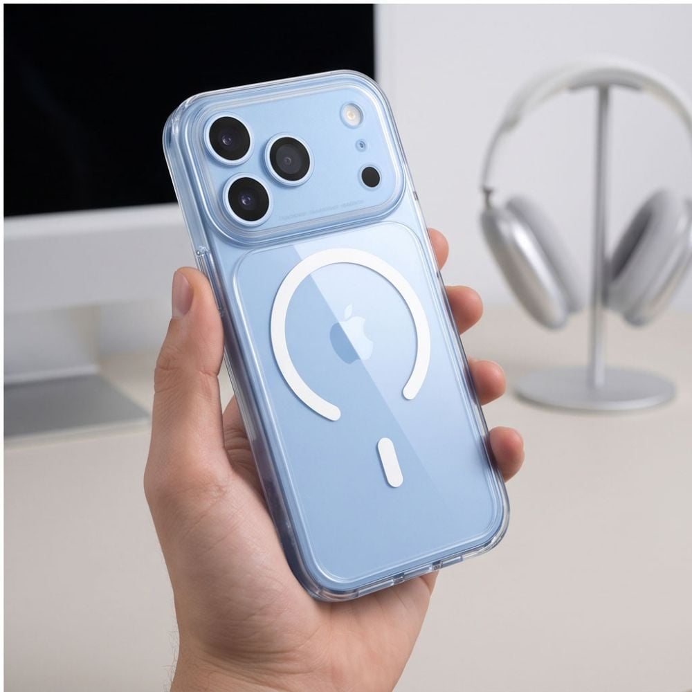 Tech-Protect MagPeak MagSafe CC-fodral för iPhone 18 Pro / 17 Pro – genomskinligt