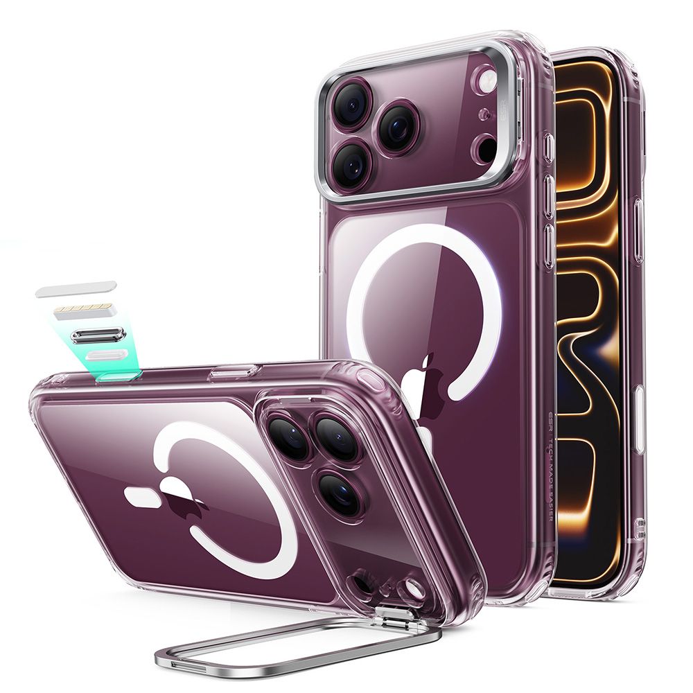 ESR Classic Hybrid-fodral med stöd och MagSafe för iPhone 18 Pro / 17 Pro – genomskinligt