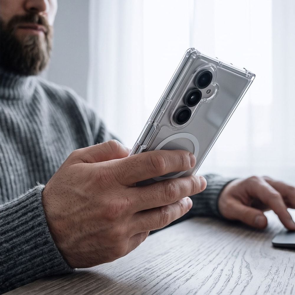 Tech-Protect FlexAir Hybrid MagSafe-etui til Samsung Galaxy Z Fold 8 Ultra – gennemsigtigt