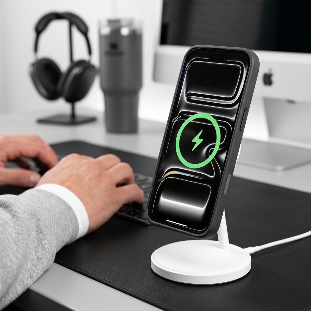 Tech-Protect MagOne CC MagSafe-etui + hærdet glas (2-pak) til iPhone 18 Pro / 17 Pro – Klar sort