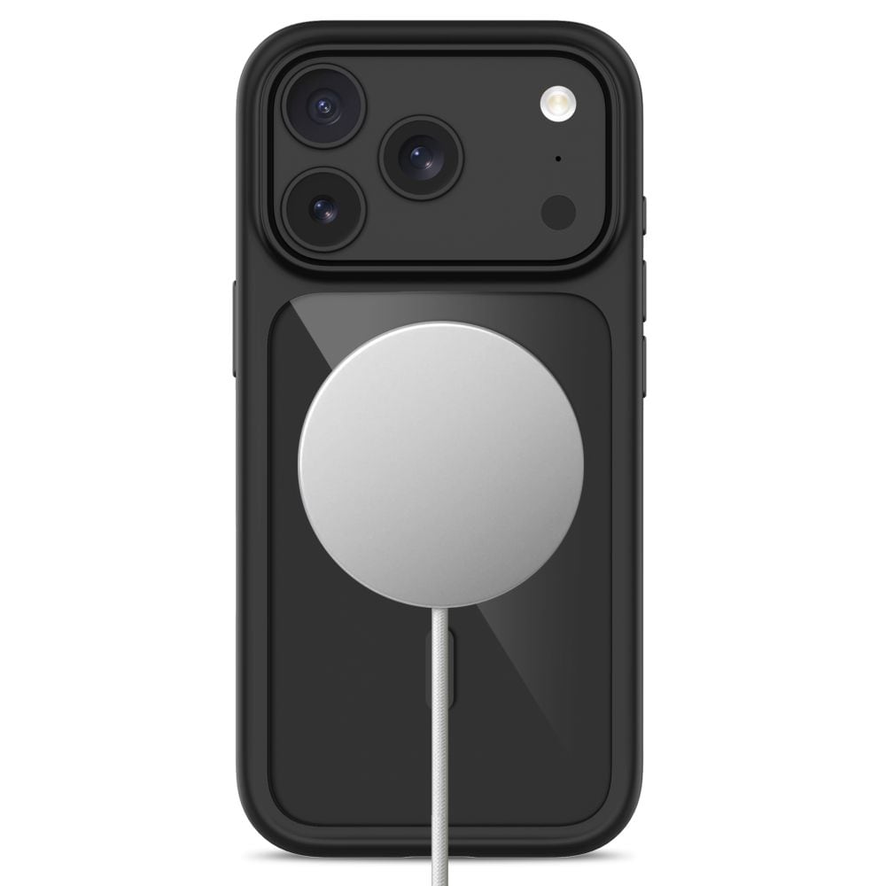Tech-Protect MagOne CC MagSafe-etui + hærdet glas (2-pak) til iPhone 18 Pro / 17 Pro – Klar sort